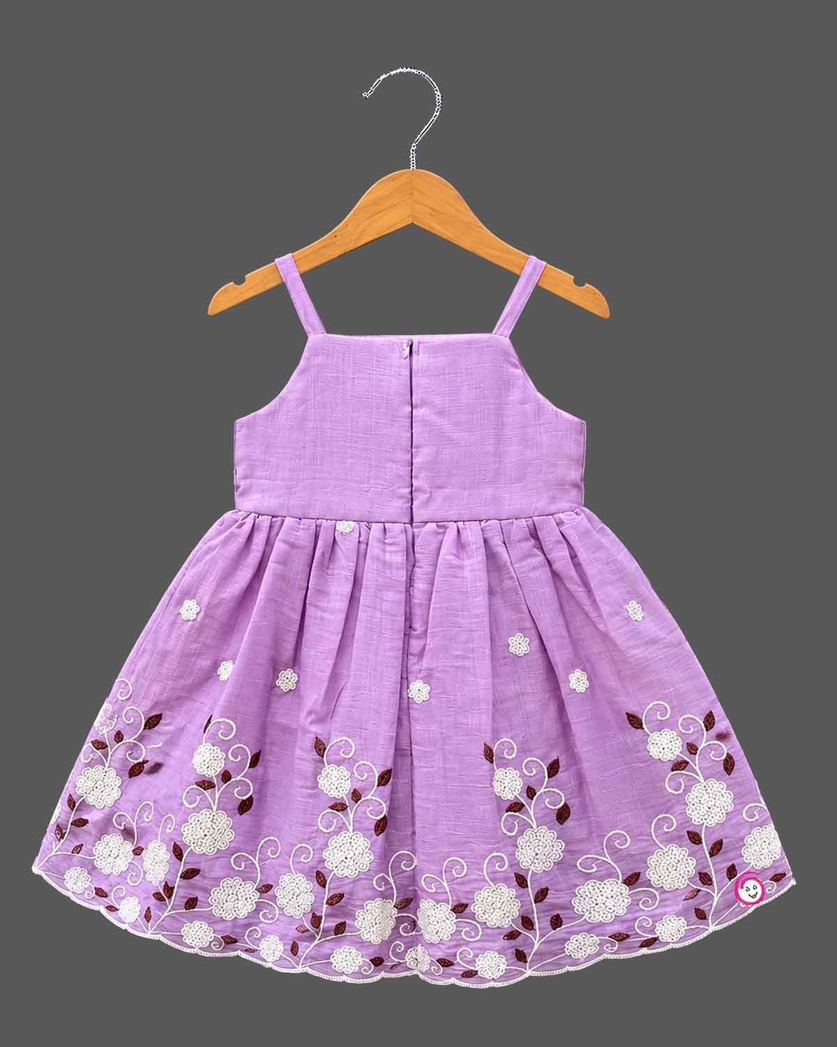 Silk frocks for baby girl with floral embroidery and tiered jacket