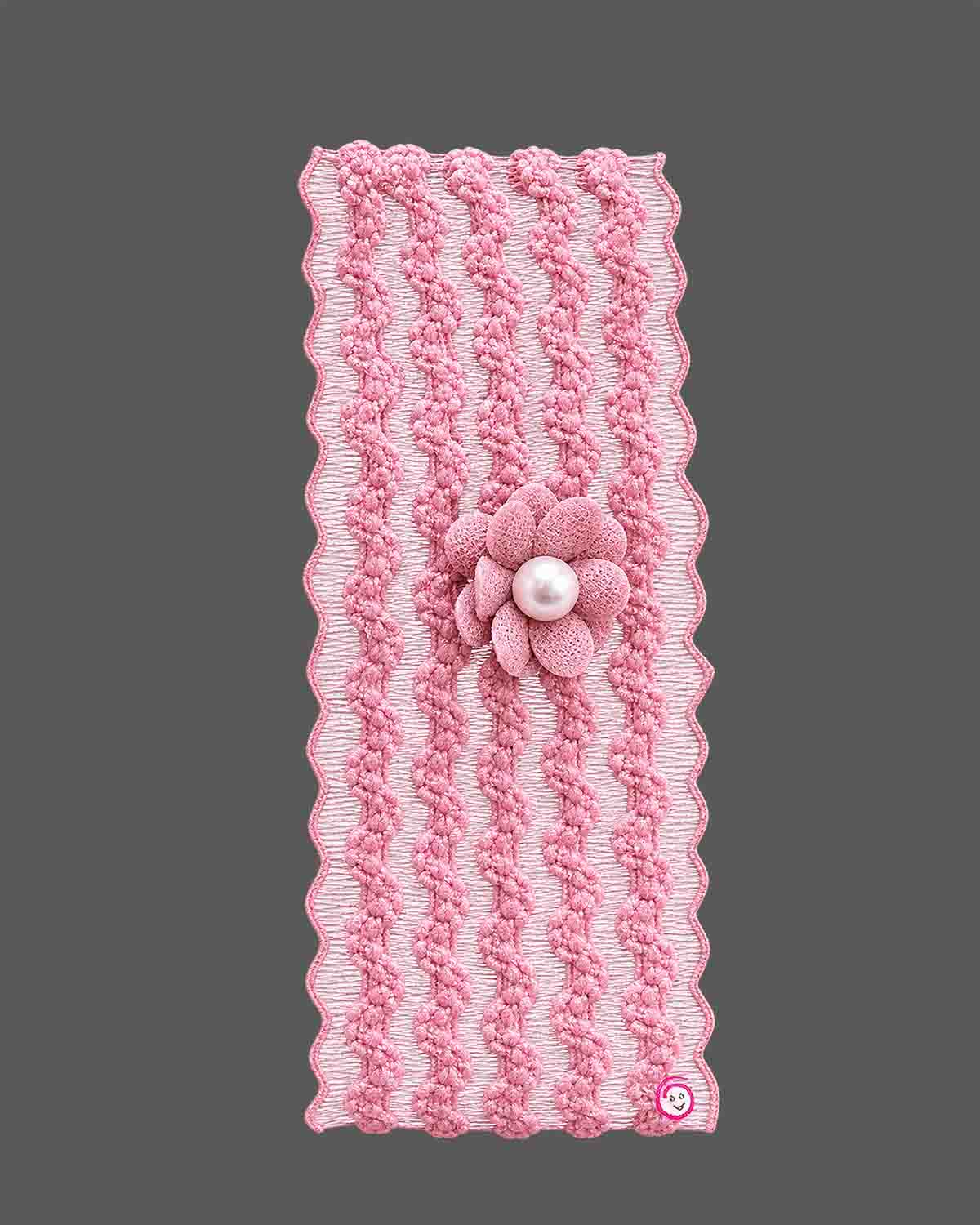 Toddler pink net frock with flower accent for girls party wear