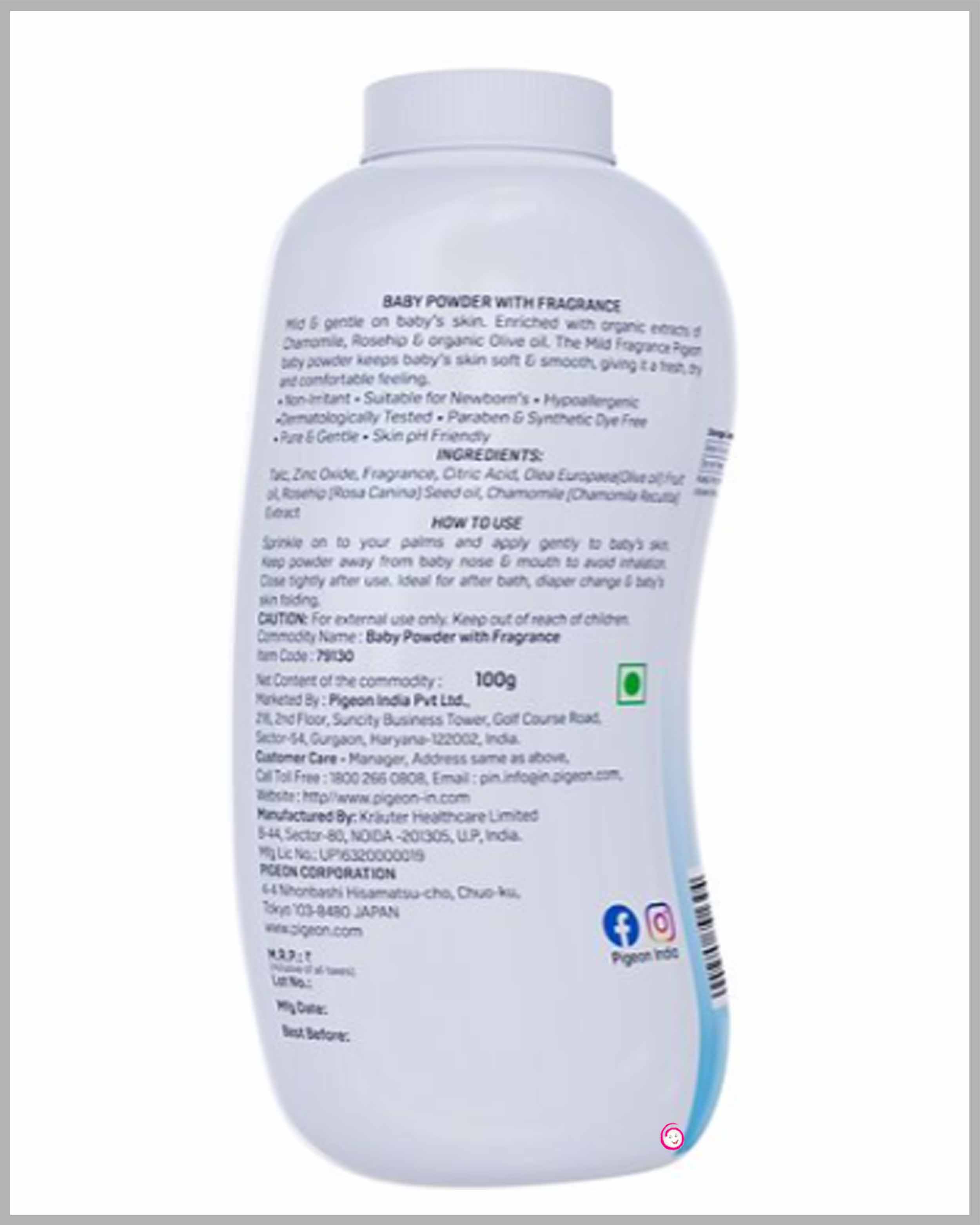 Pigeon Mild Baby Powder for Babies - 100gm