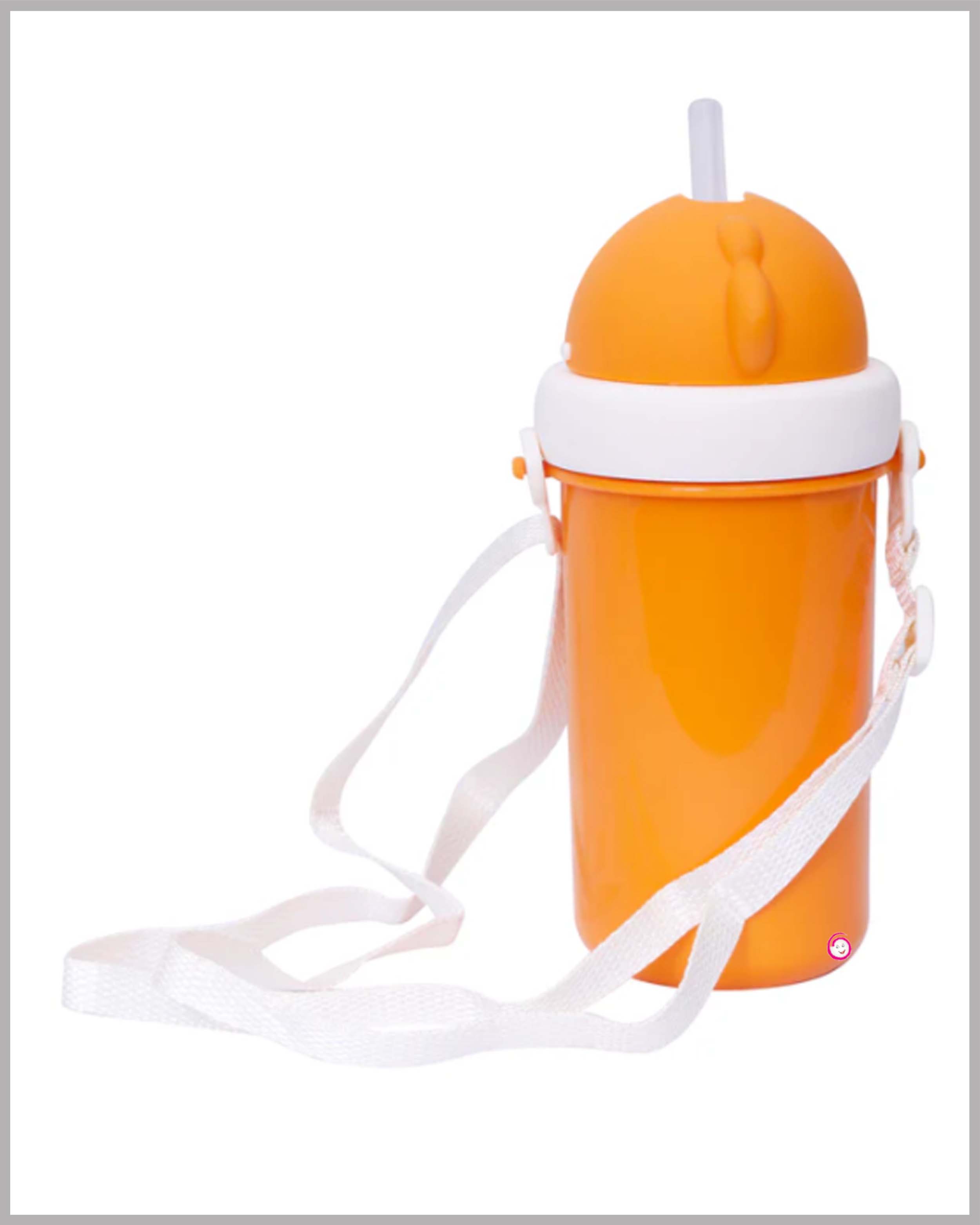 1st Step Soft Straw Sipper with Twin Handles for Easy Grip - Orange