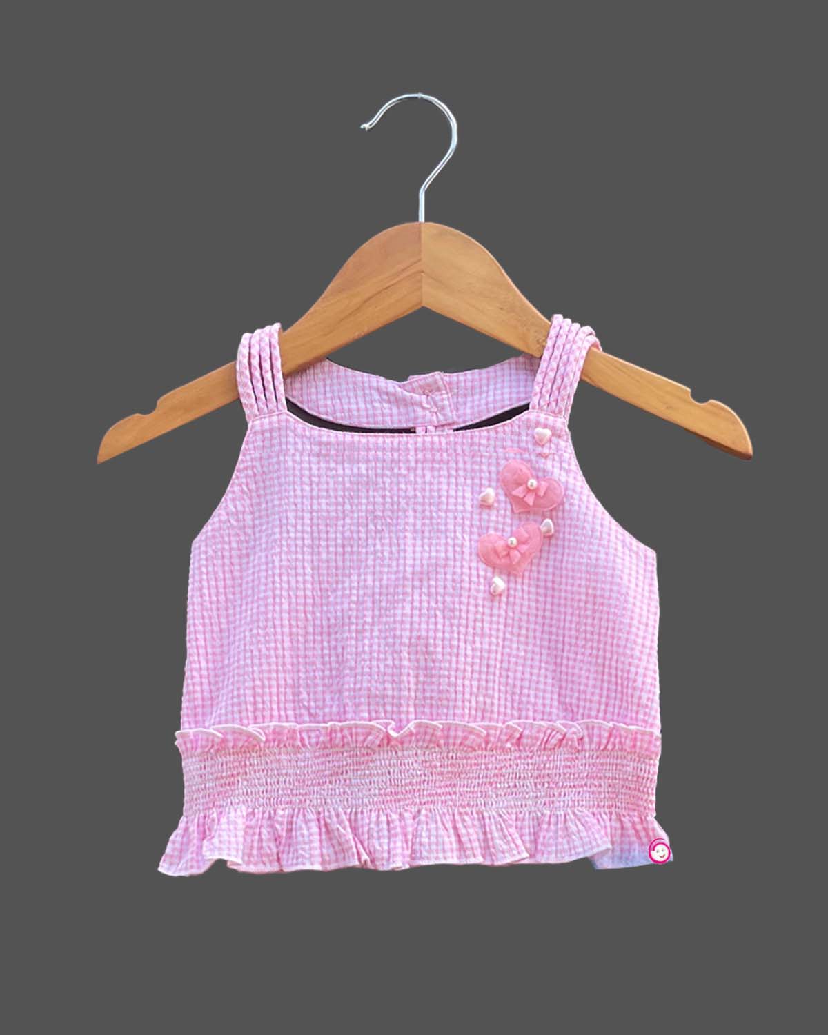 Girls western sleeveless top & shorts - Pink
