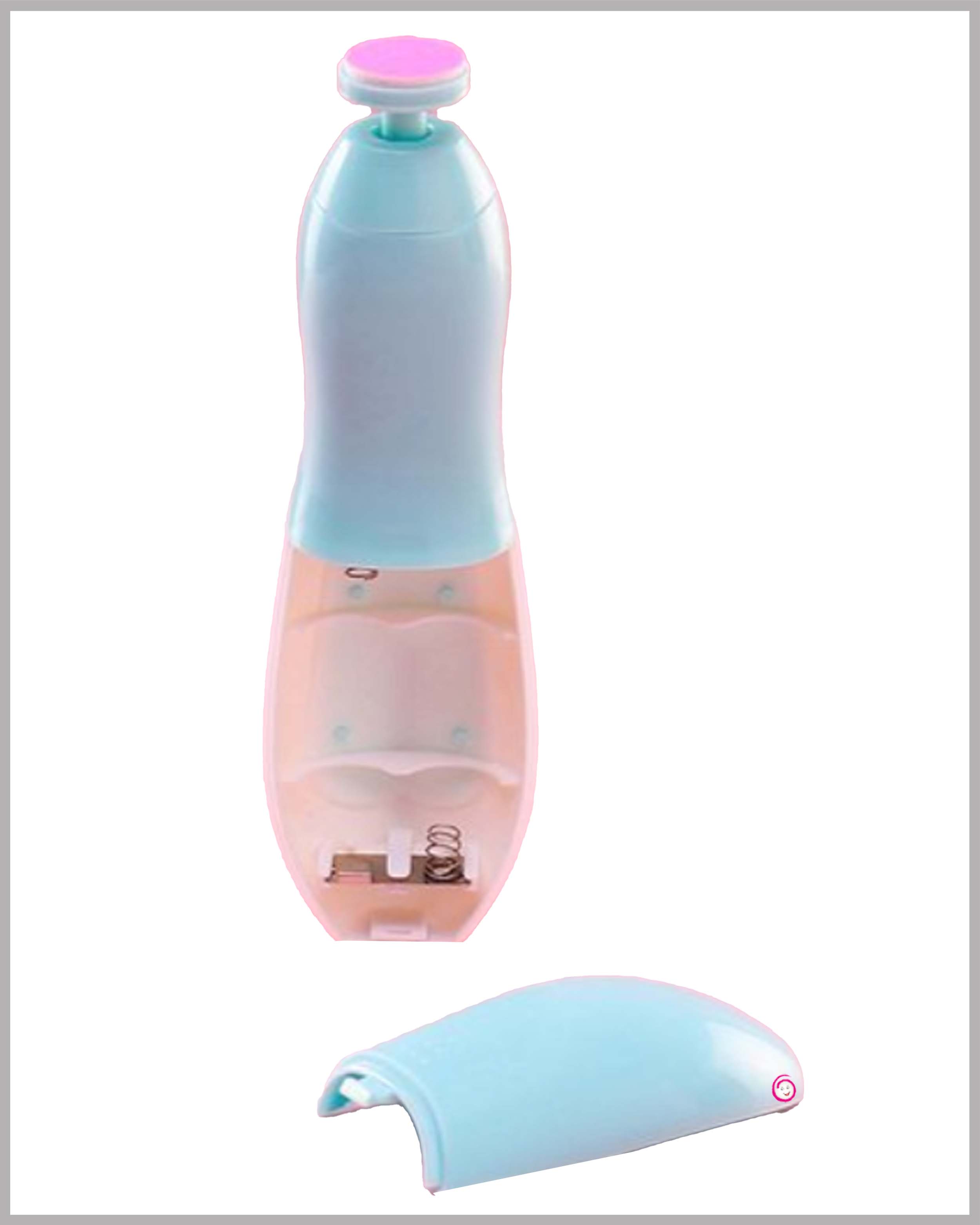 Baby Electric Nail Trimmer with 6 attachment and Led Light - Blue