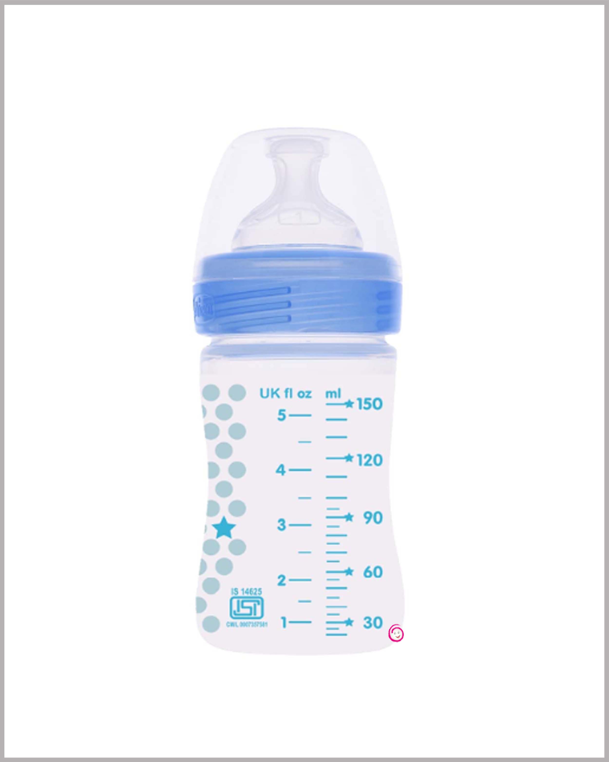 Chicco Well-Being Feeding Bottle (150ml) (Blue)