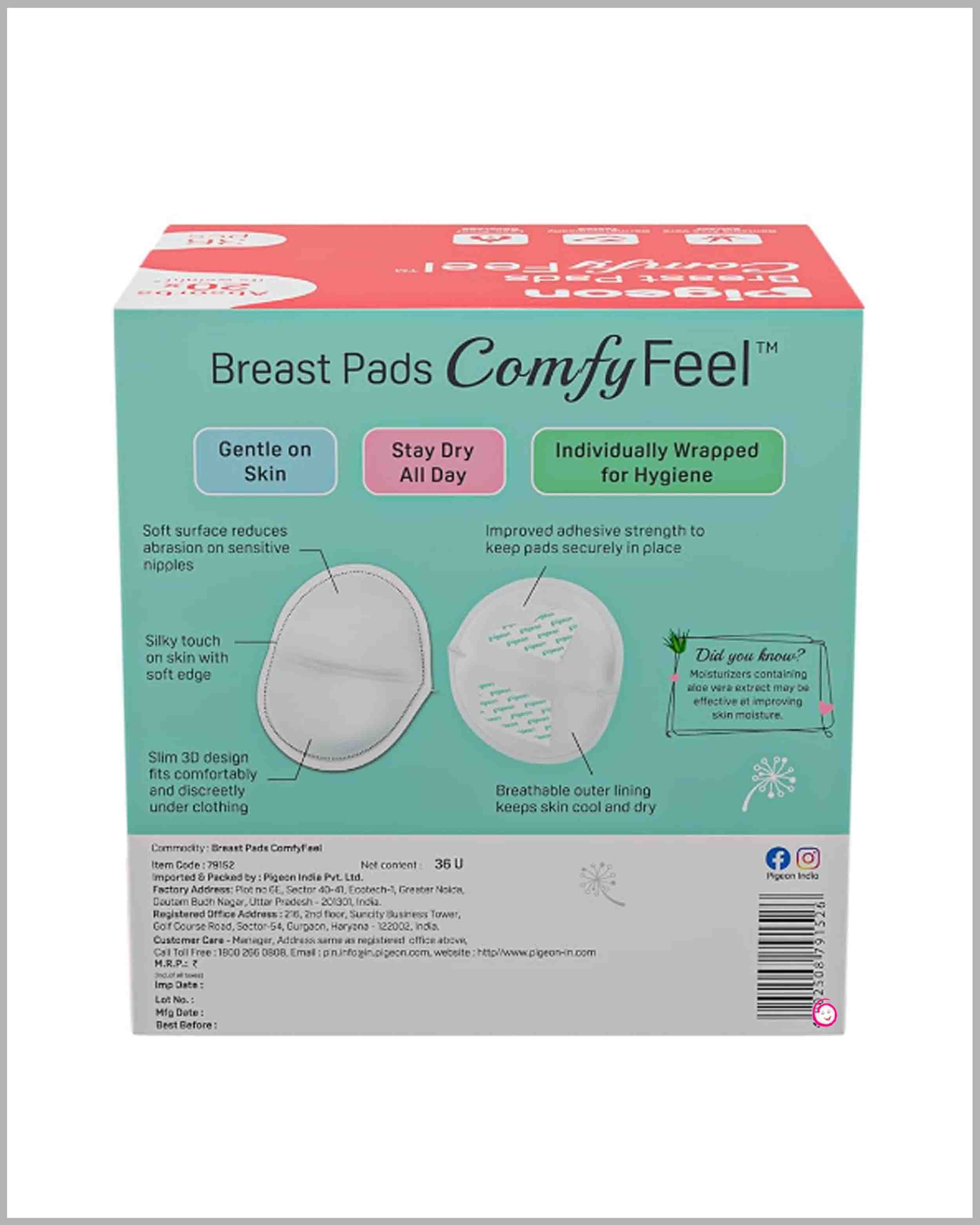 Pigeon Comfy Feel Breast Pads - 36Pcs