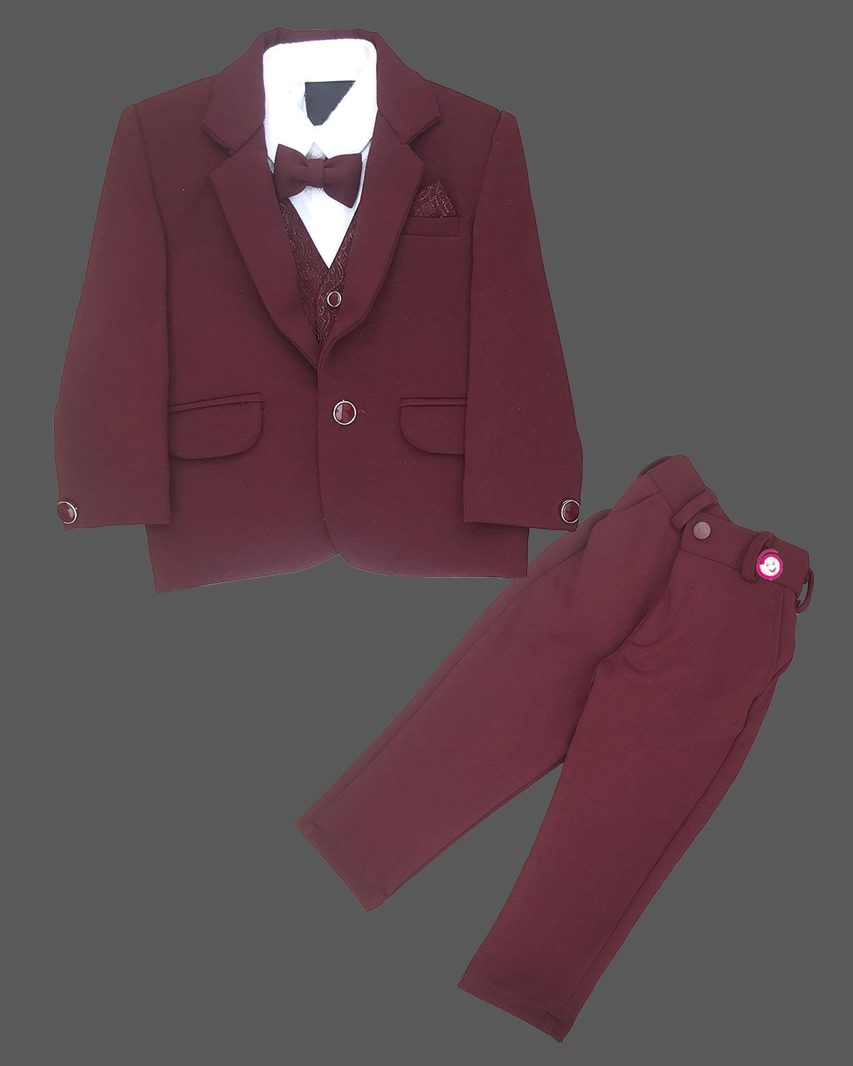 Boys party wear formal suit - Maroon
