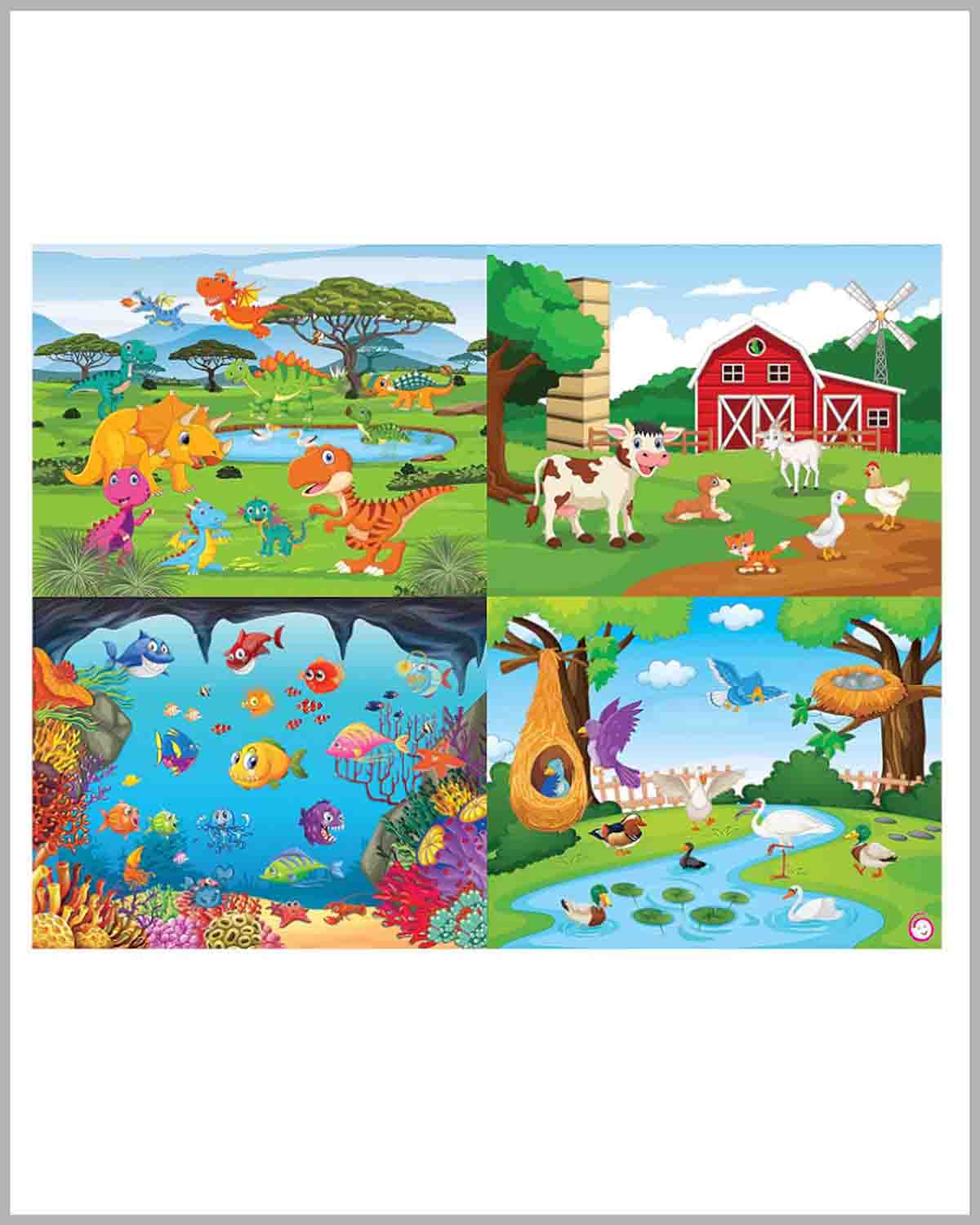 Funskool Play & Learn-Dino-Pets-Aquatic-Birds 4in1,Educational Puzzle