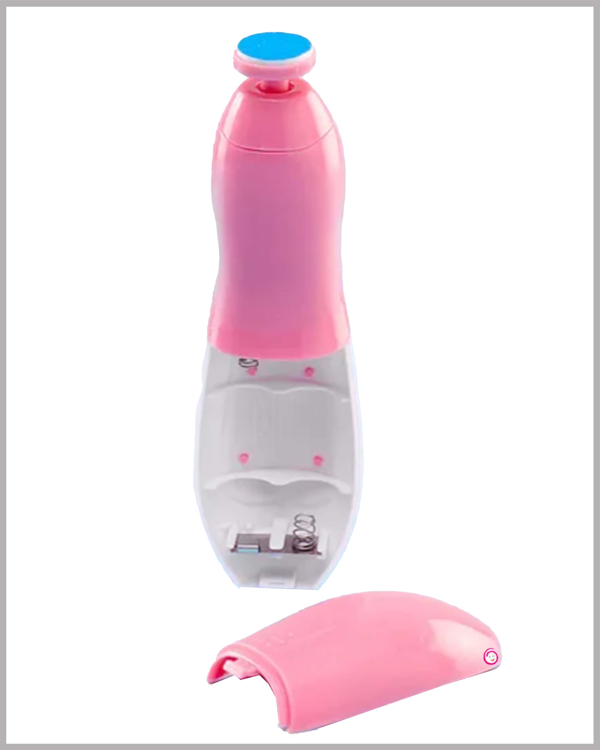 Baby Electric Nail Trimmer with 6 attachment and Led Light - Pink
