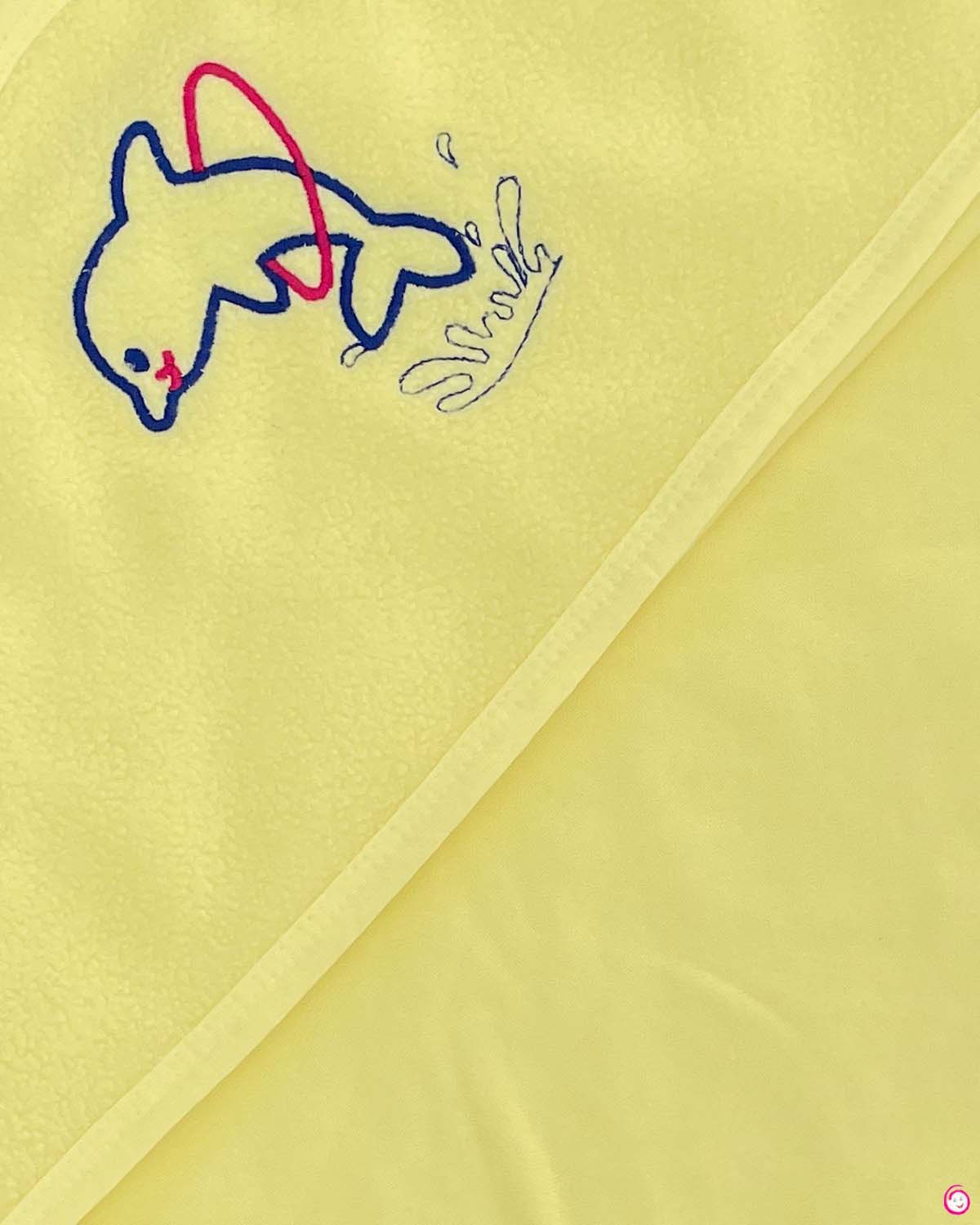 Kids Dolphin Printed Hooded Towel - Light Yellow