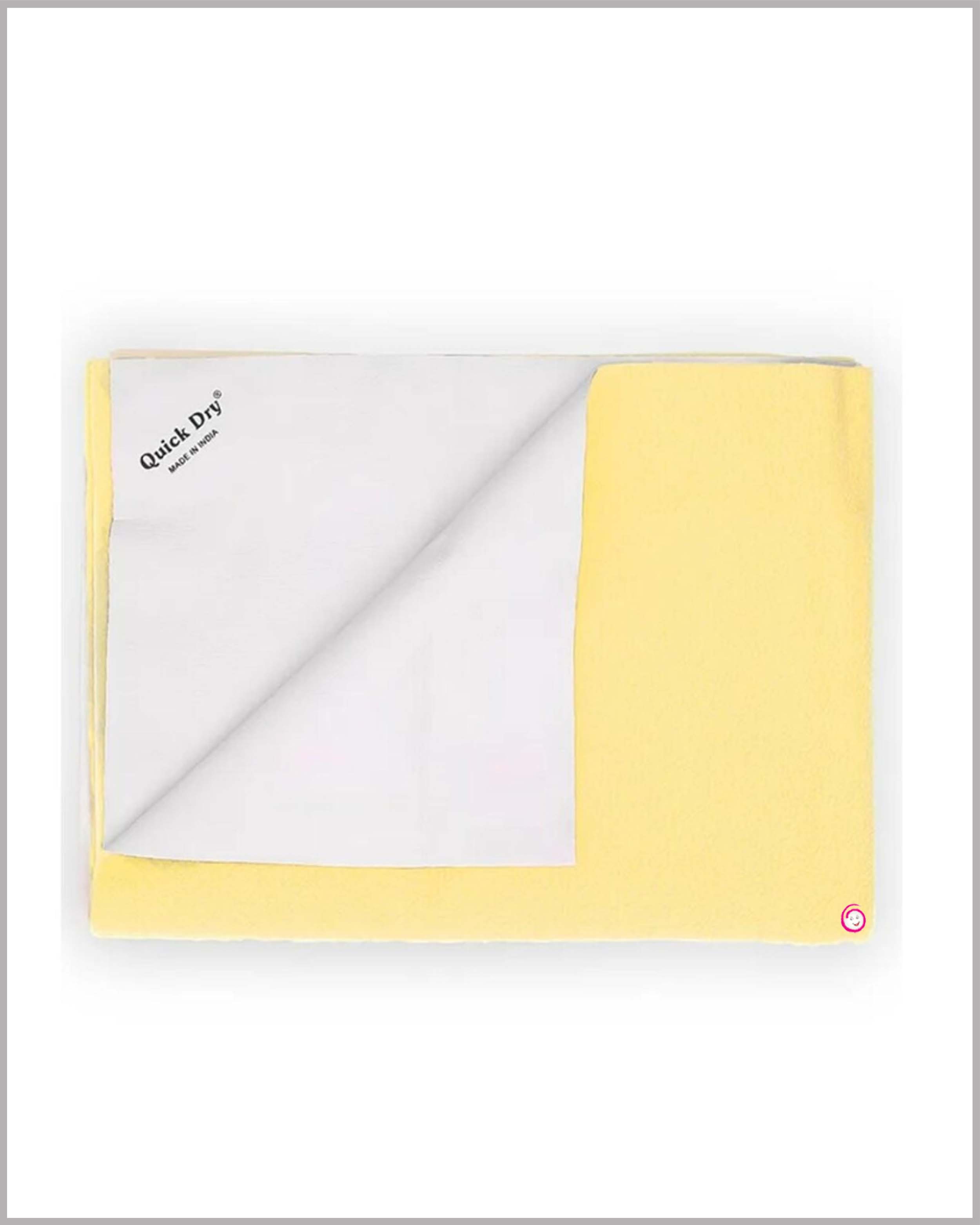 Baby Bed Protector Waterproof Dry Sheet Reusable - Light Yellow (Medium)