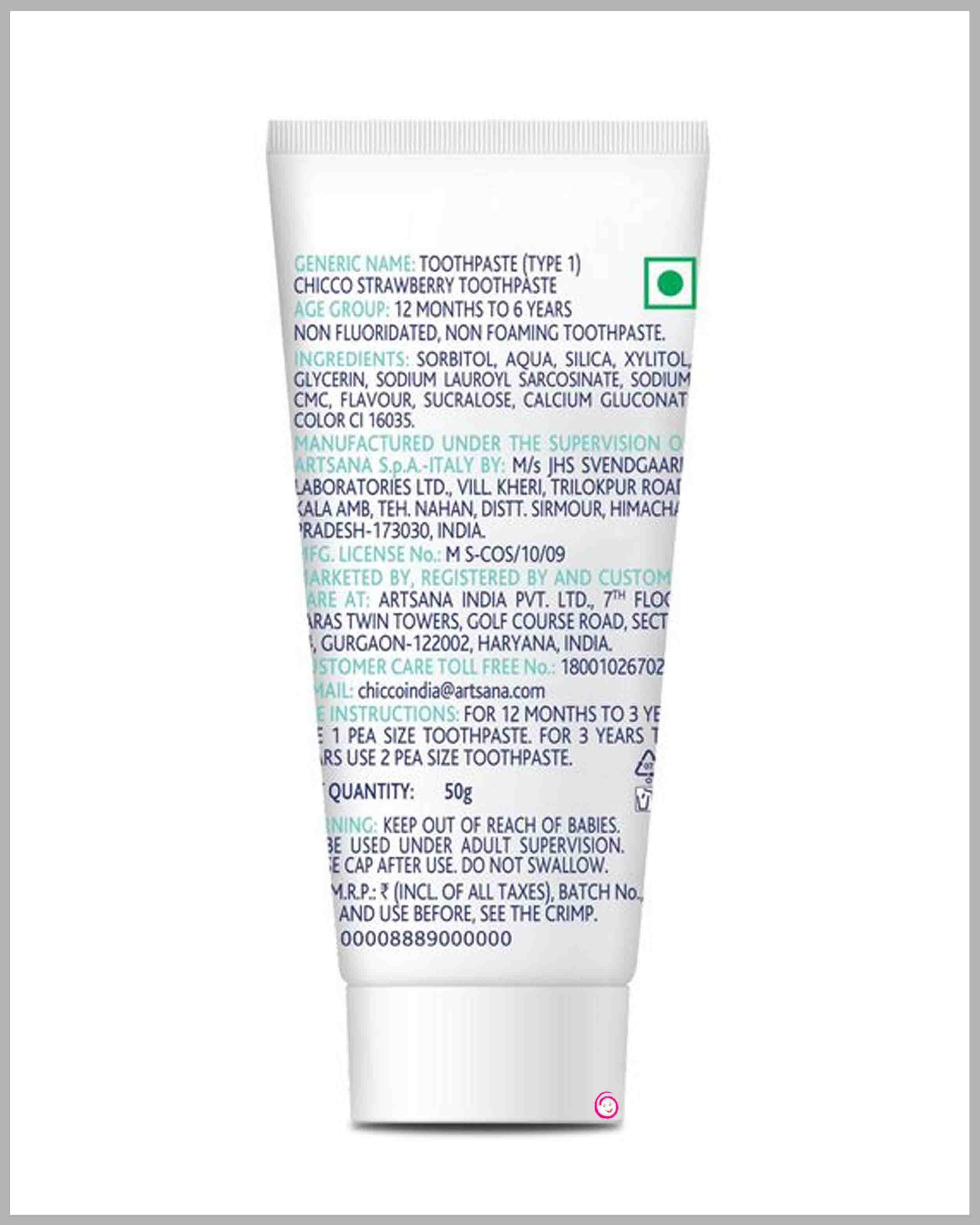 Chicco Toothpaste Strawberry Flavor - 50g