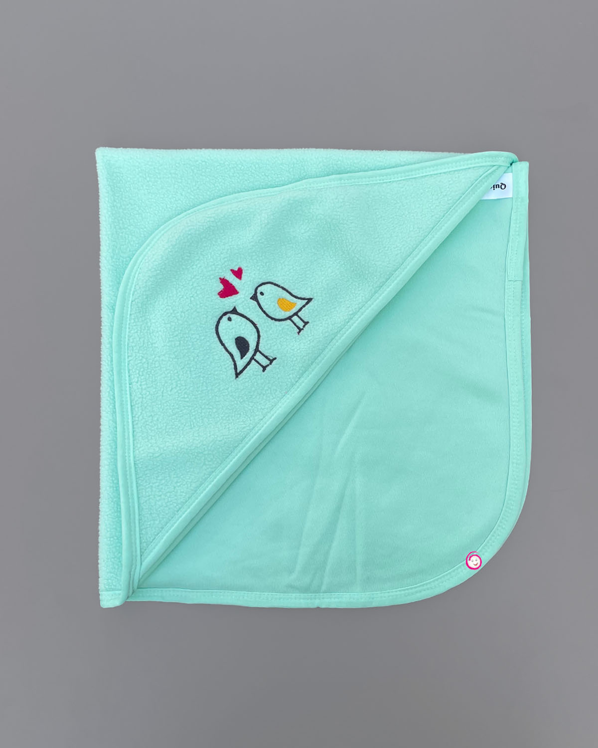 Kids bird printed Hooded Towel - Sea Green