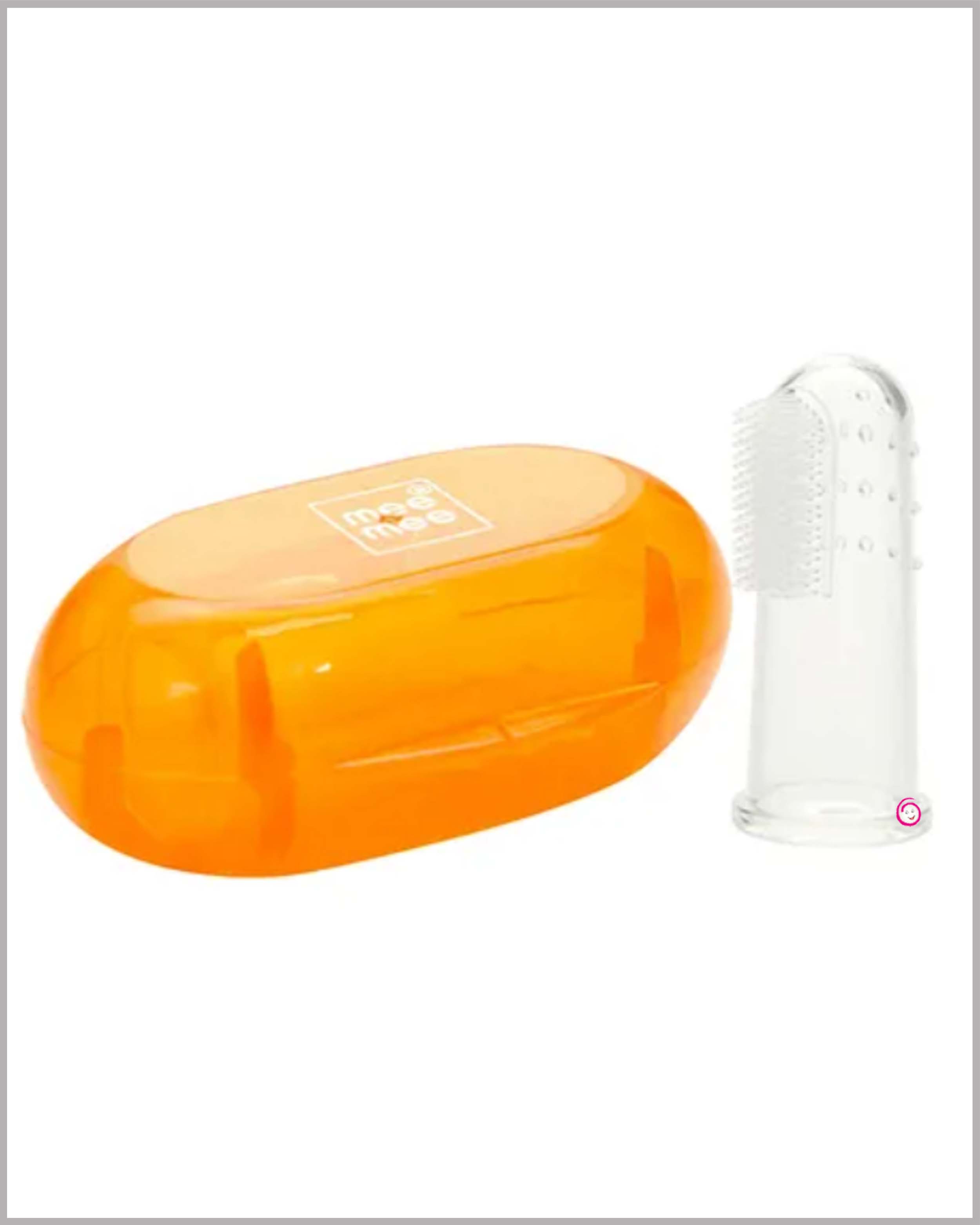 Mee Mee Finger Brush With Cover - Orange
