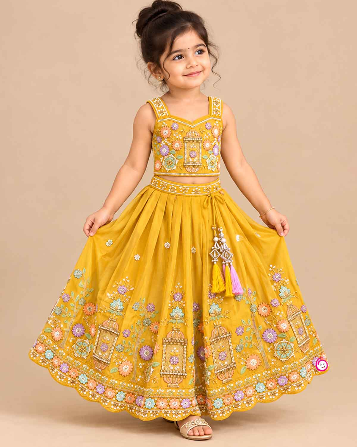 Toddler girls embroidered lehenga choli traditional ethnic wear for festive occasions