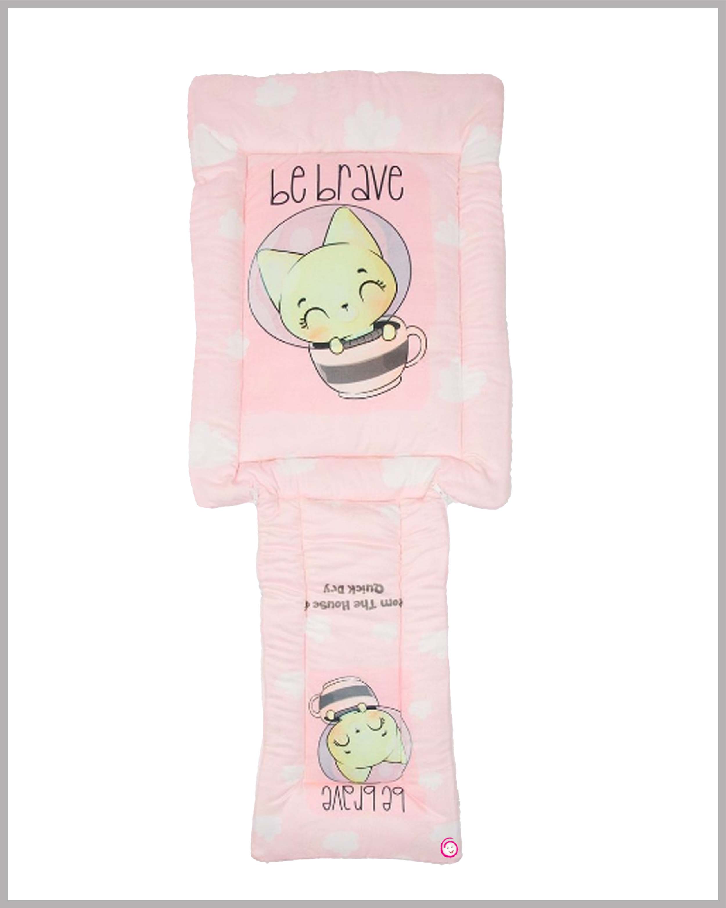 Quick Dry Baby Kangaroo Wrapper Printed Carry Bed - Baby Pink