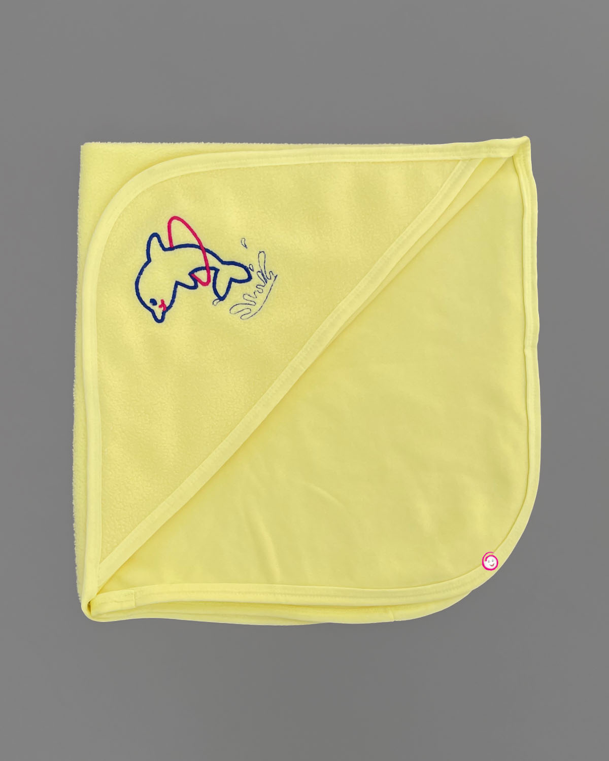 Kids Dolphin Printed Hooded Towel - Light Yellow