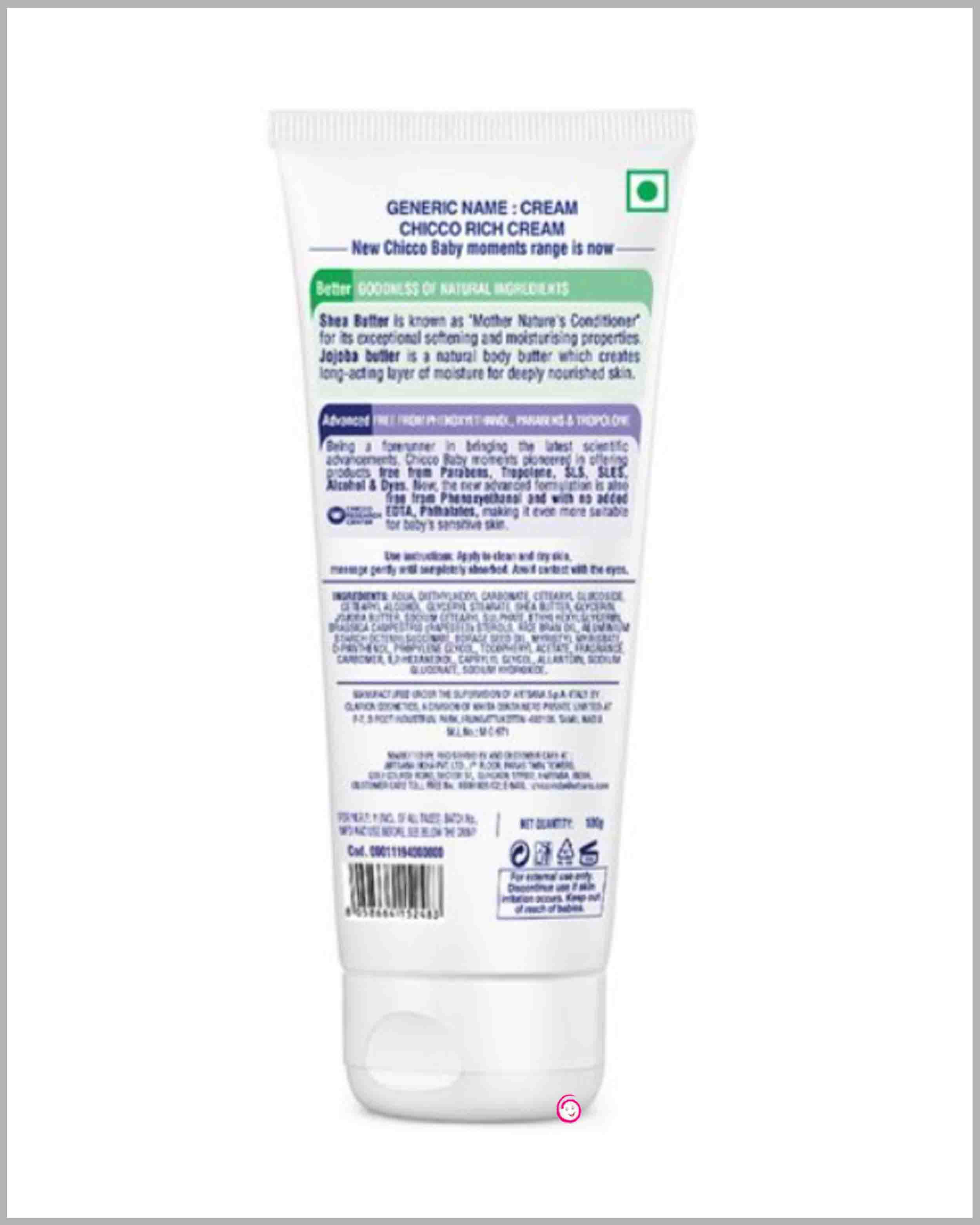 Chicco 100 gm Baby Moments Rich Cream