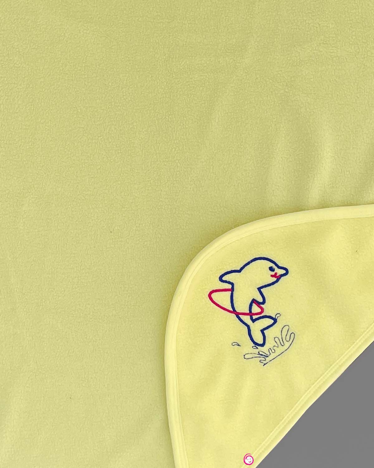 Kids Dolphin Printed Hooded Towel - Light Yellow