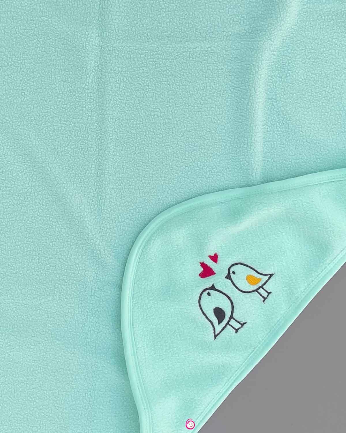 Kids bird printed Hooded Towel - Sea Green