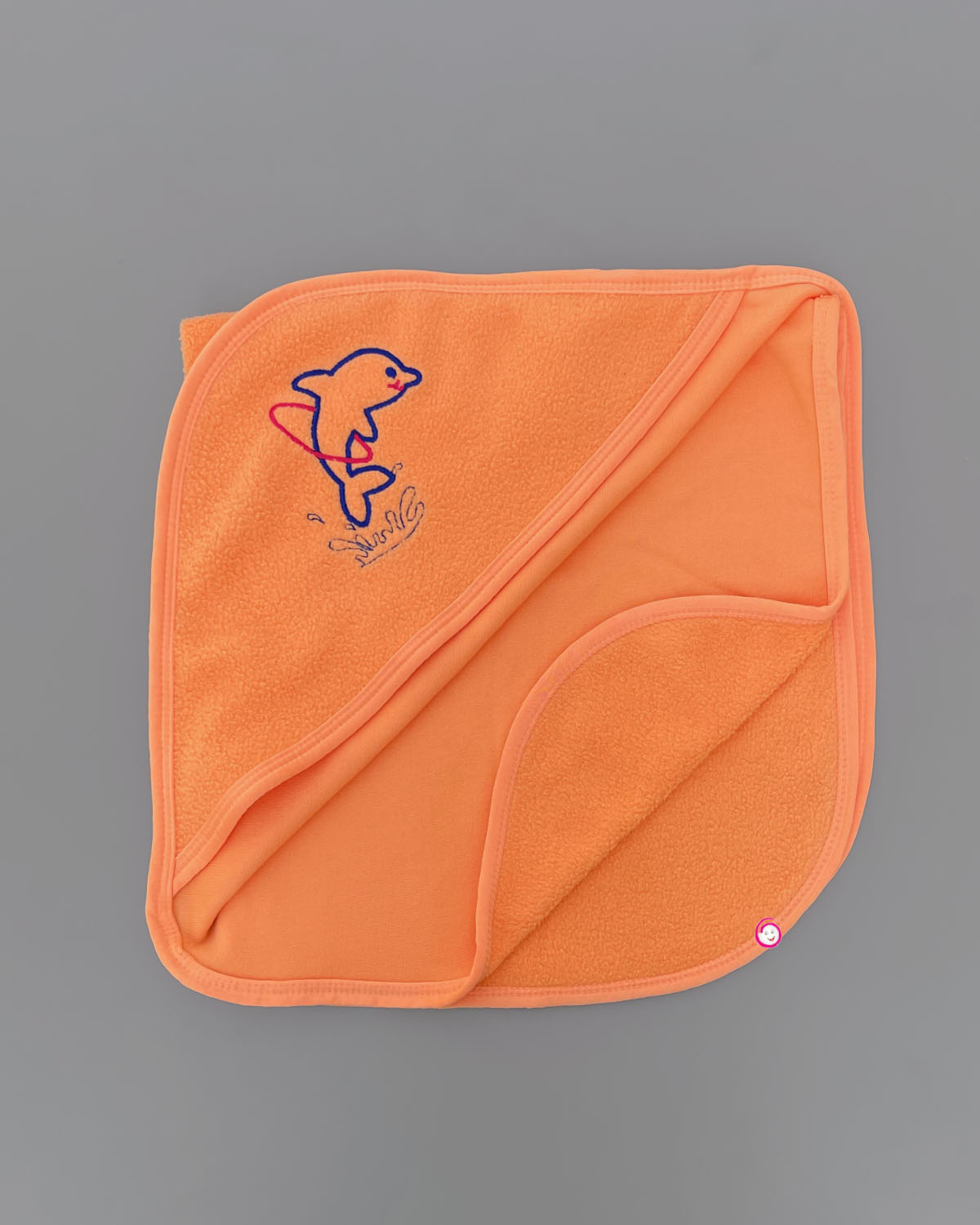 Quick Dry Dolphin Printed Hooded Towel - Orange