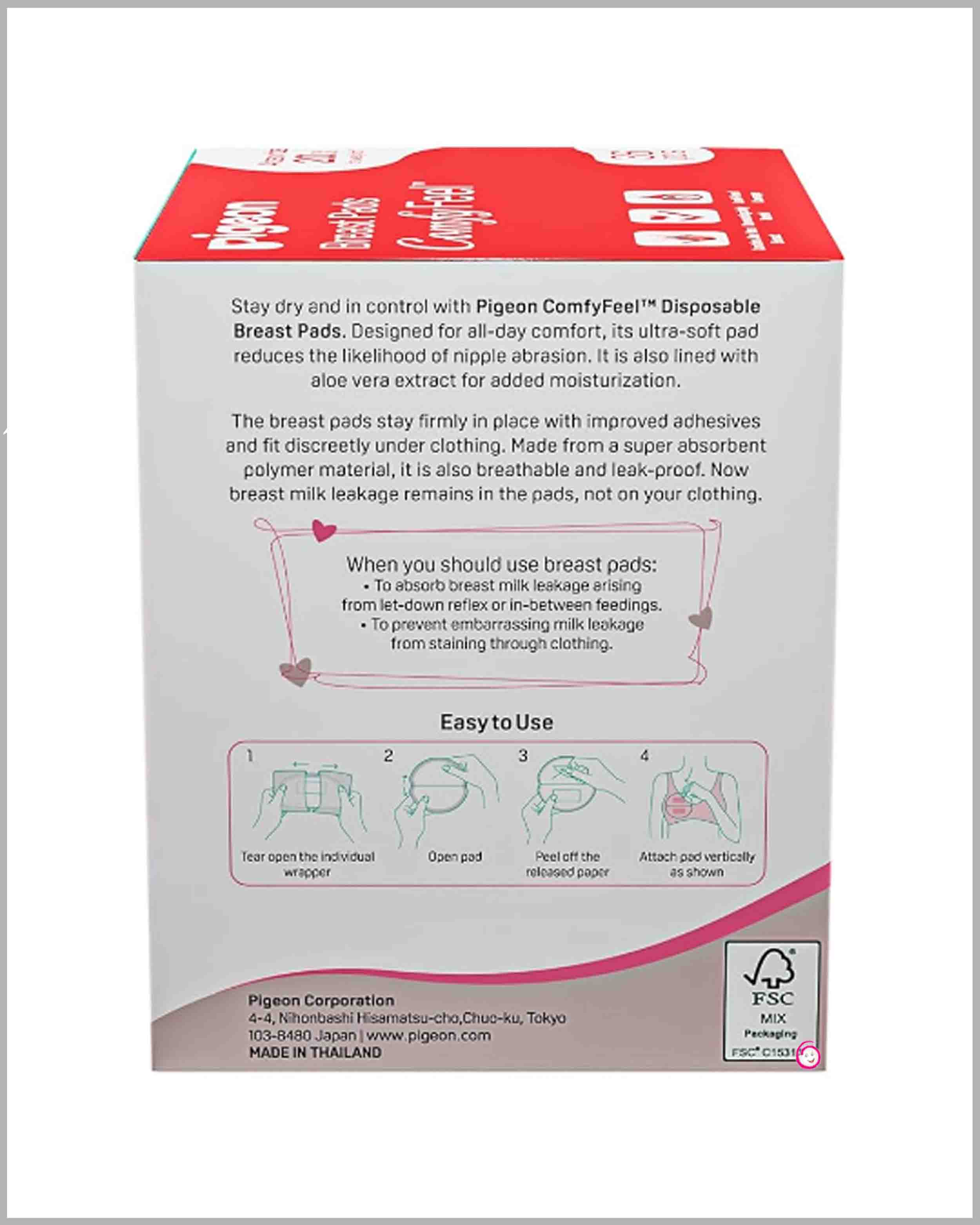 Pigeon Comfy Feel Breast Pads - 36Pcs