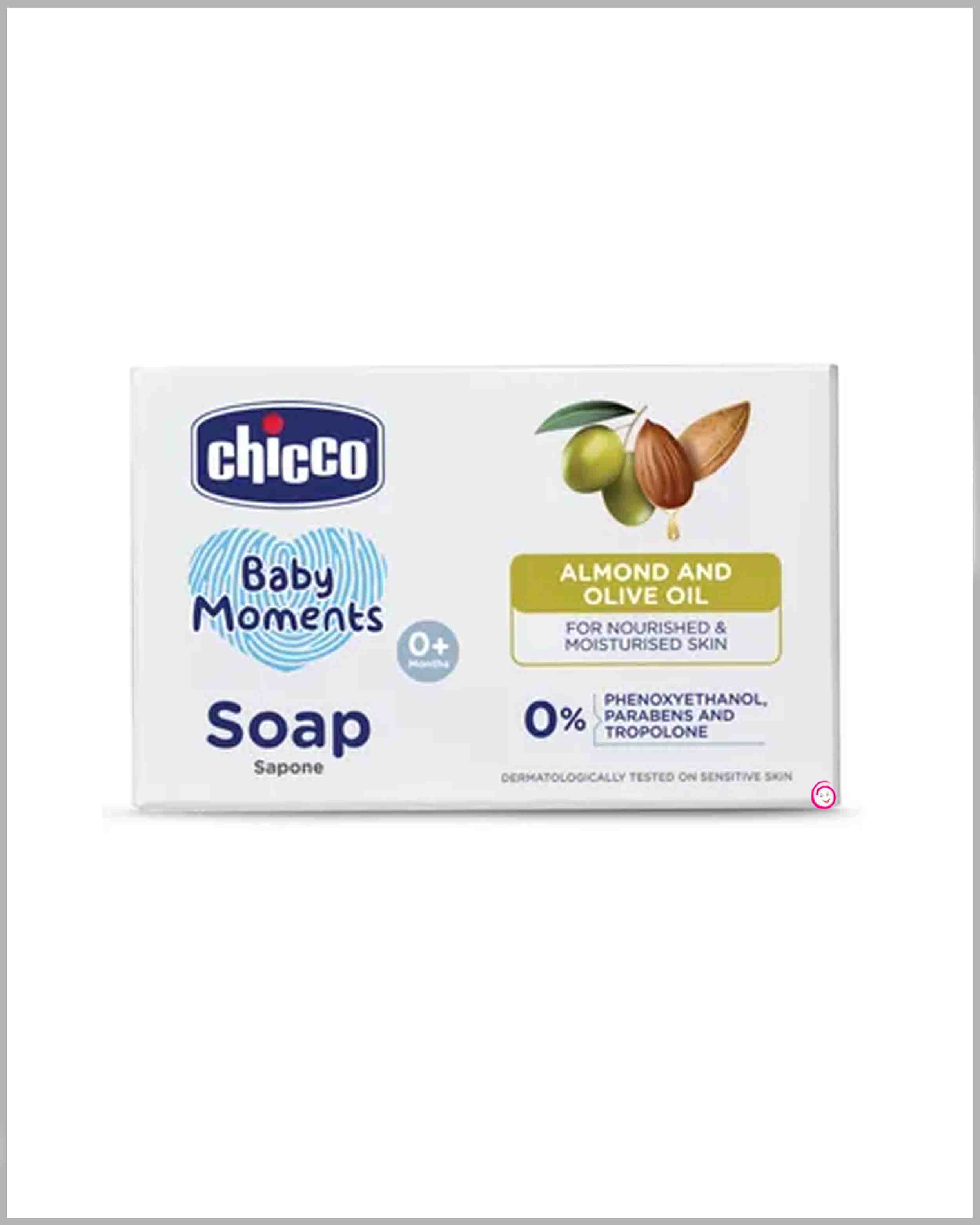 Chicco baby moments almond soap - 125g