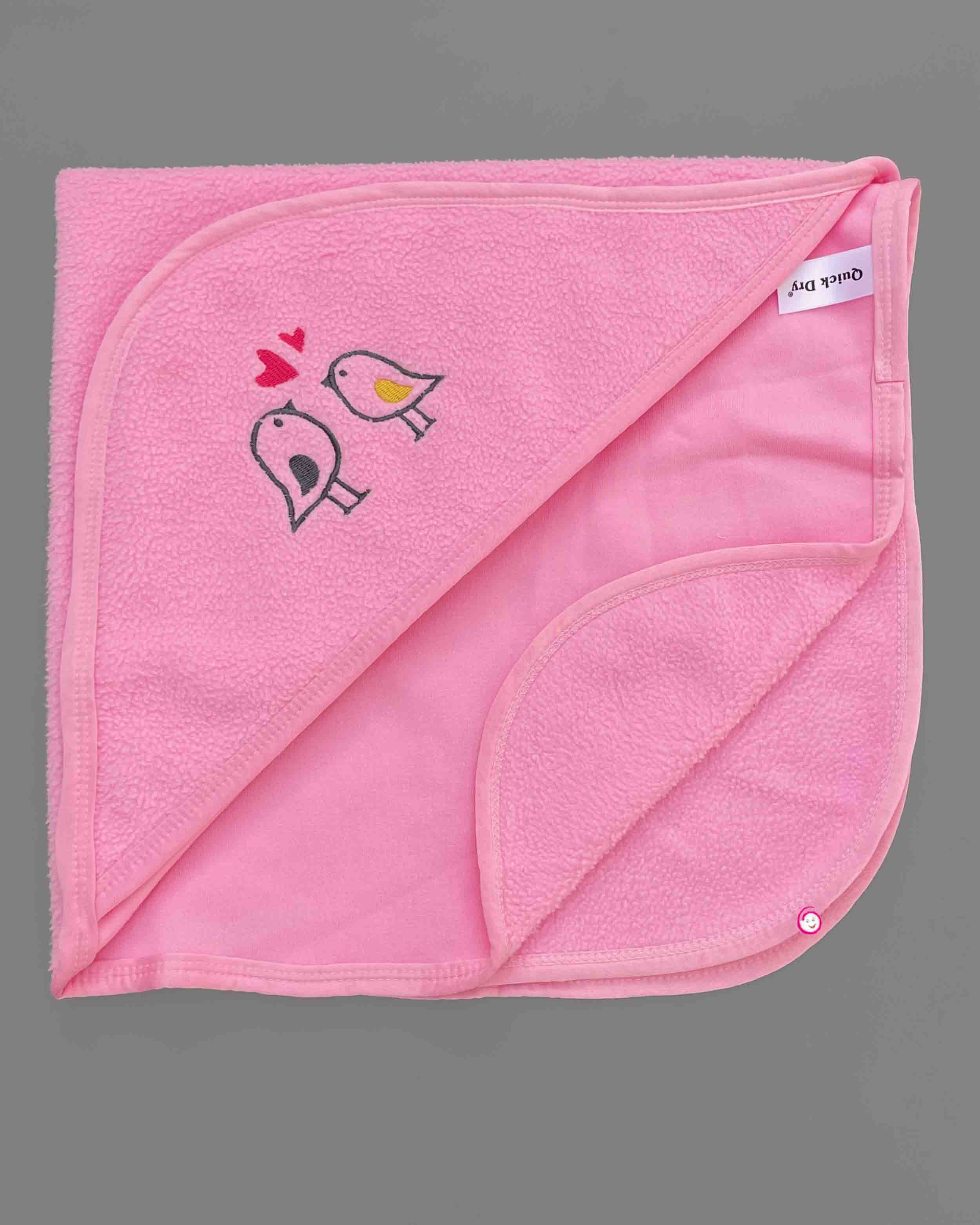 Kids Brid Printed Hooded Towel - Pink
