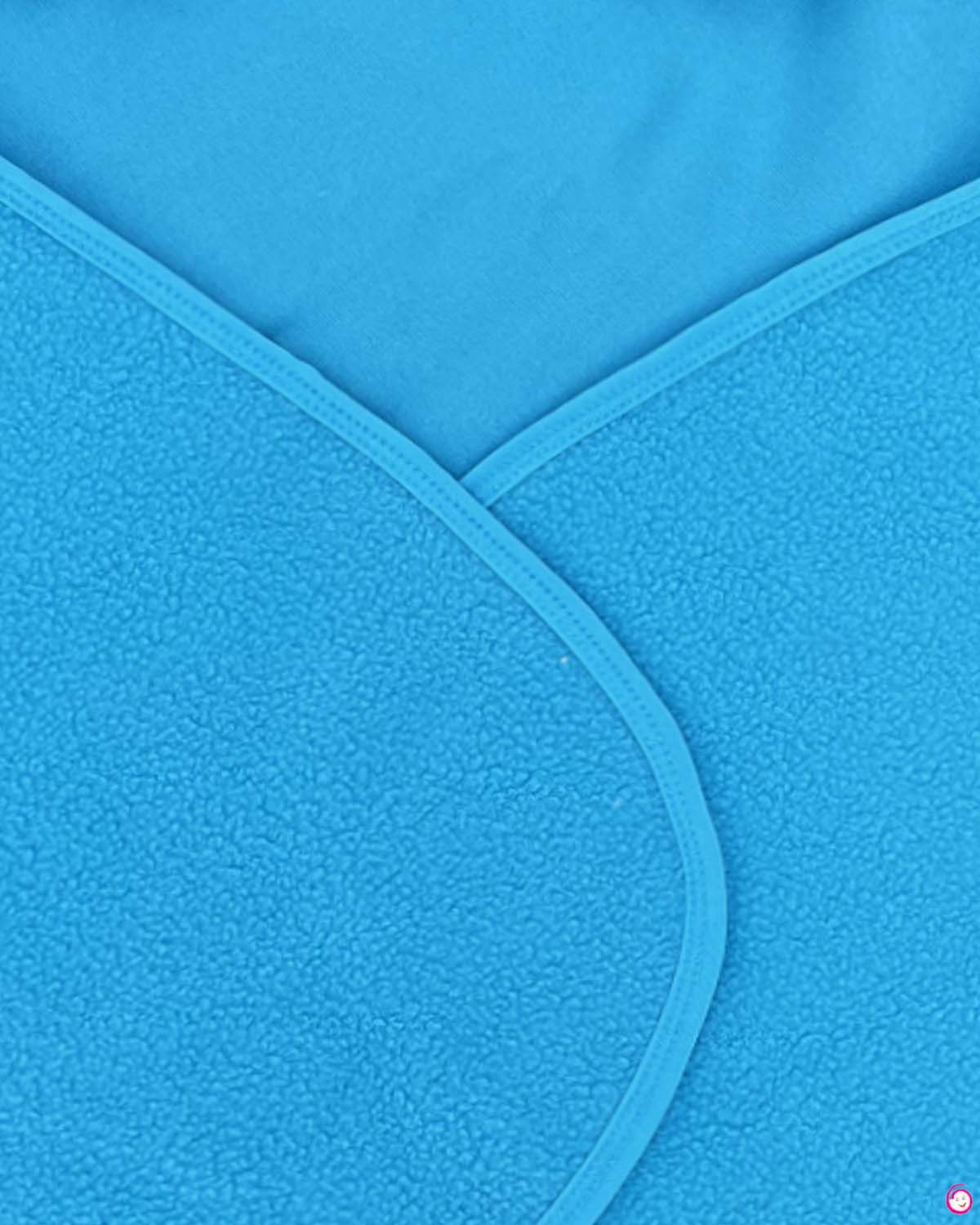 Kids teddy applique Hooded Towel - Blue