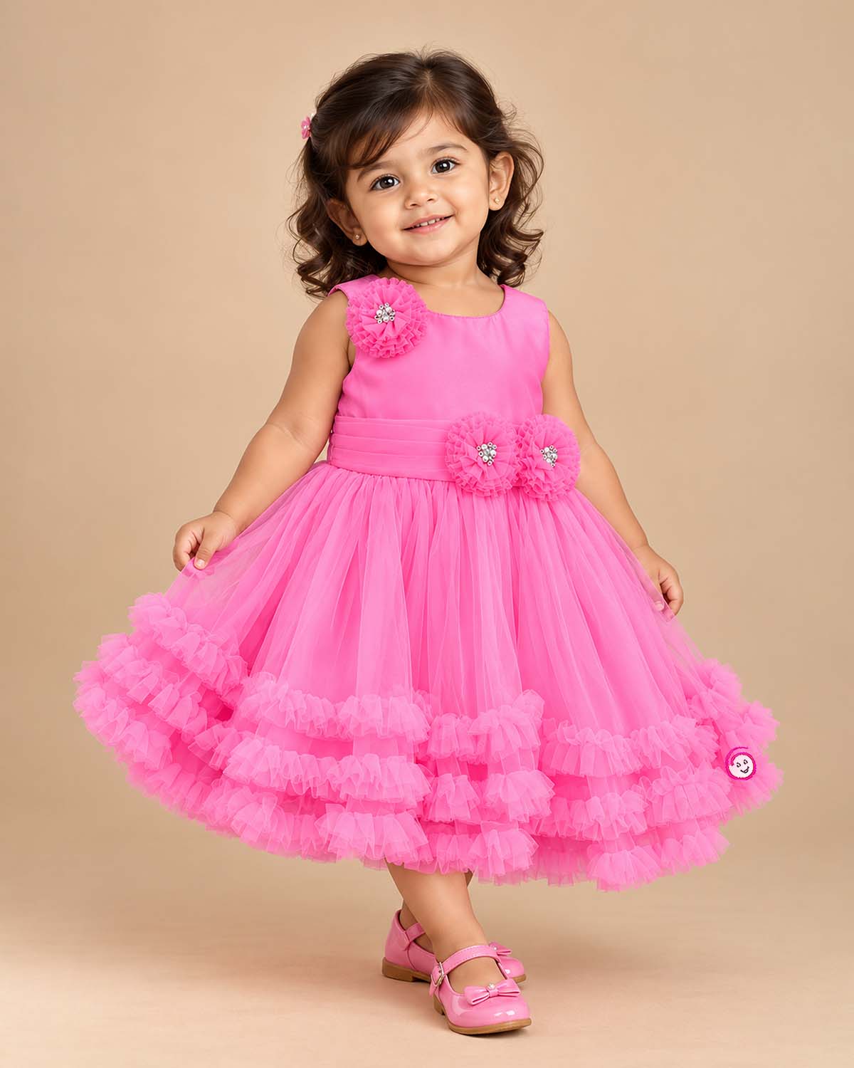 infant net party wear frock sleeveless birthday party dress