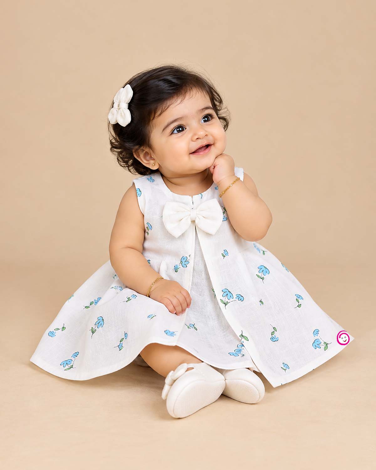 infants frock floral cotton dress for infant casual wear