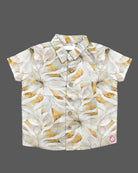 Toddler printed cotton short sleeve shirt with button down front for casual summer outings