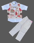 Boys elegant design party wear waistcoat set  - Beige