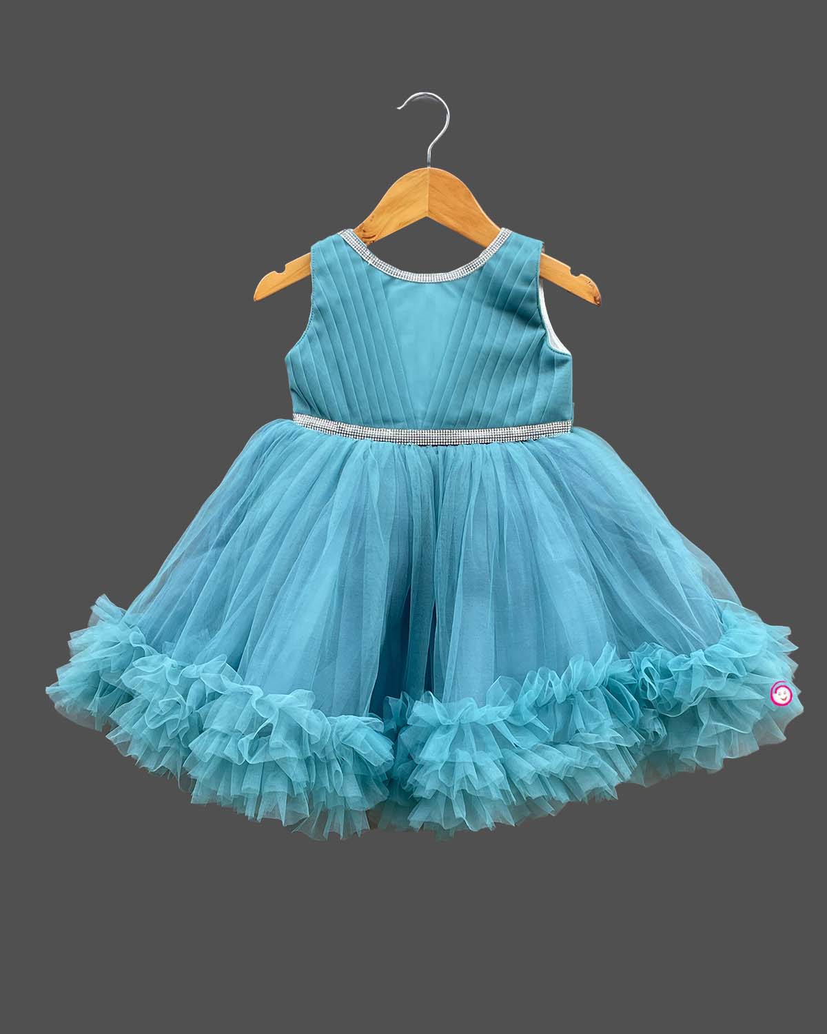 Girls attractive color with partywear frock - Ariel Blue