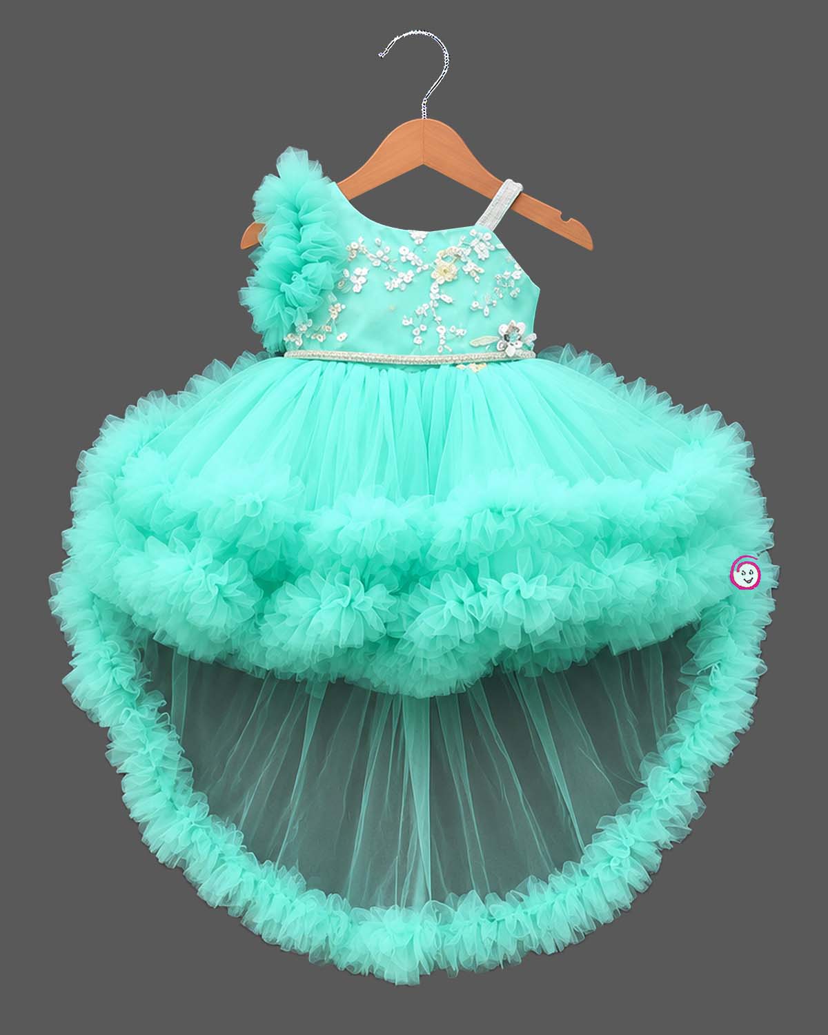 Party  frocks for baby girl with floral embroidered bodice for special occasions.