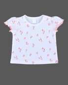 Baby girl clothes printed pinafore dress with floral top set