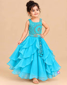 girls organza tiered lehenga choli for traditional weddings and festive celebrations