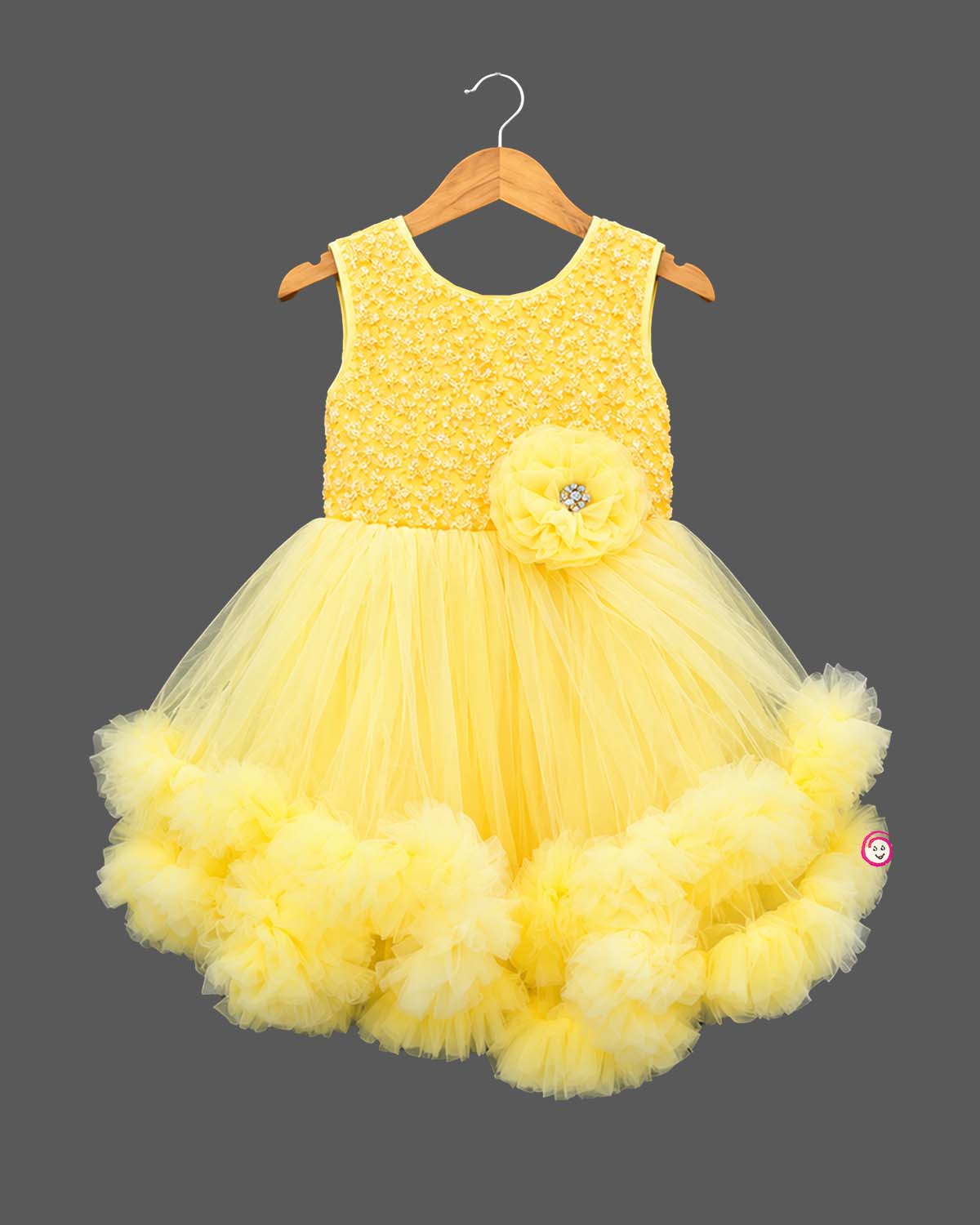 Toddler Sleeveless Tulle Tiered Frock for Birthday Party with Sequin Yoke