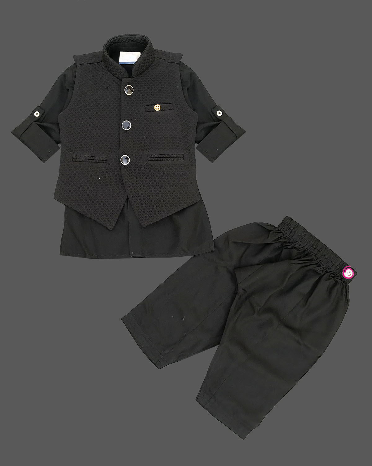 Boys elegant design modi suit - Black