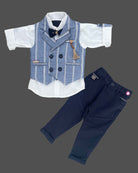 Boys party waistcoat set with bow - Blue