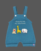 Baby boys animal print t-shirt and blue dungaree set