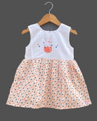 Girls sleeveless with casual frock - Peach