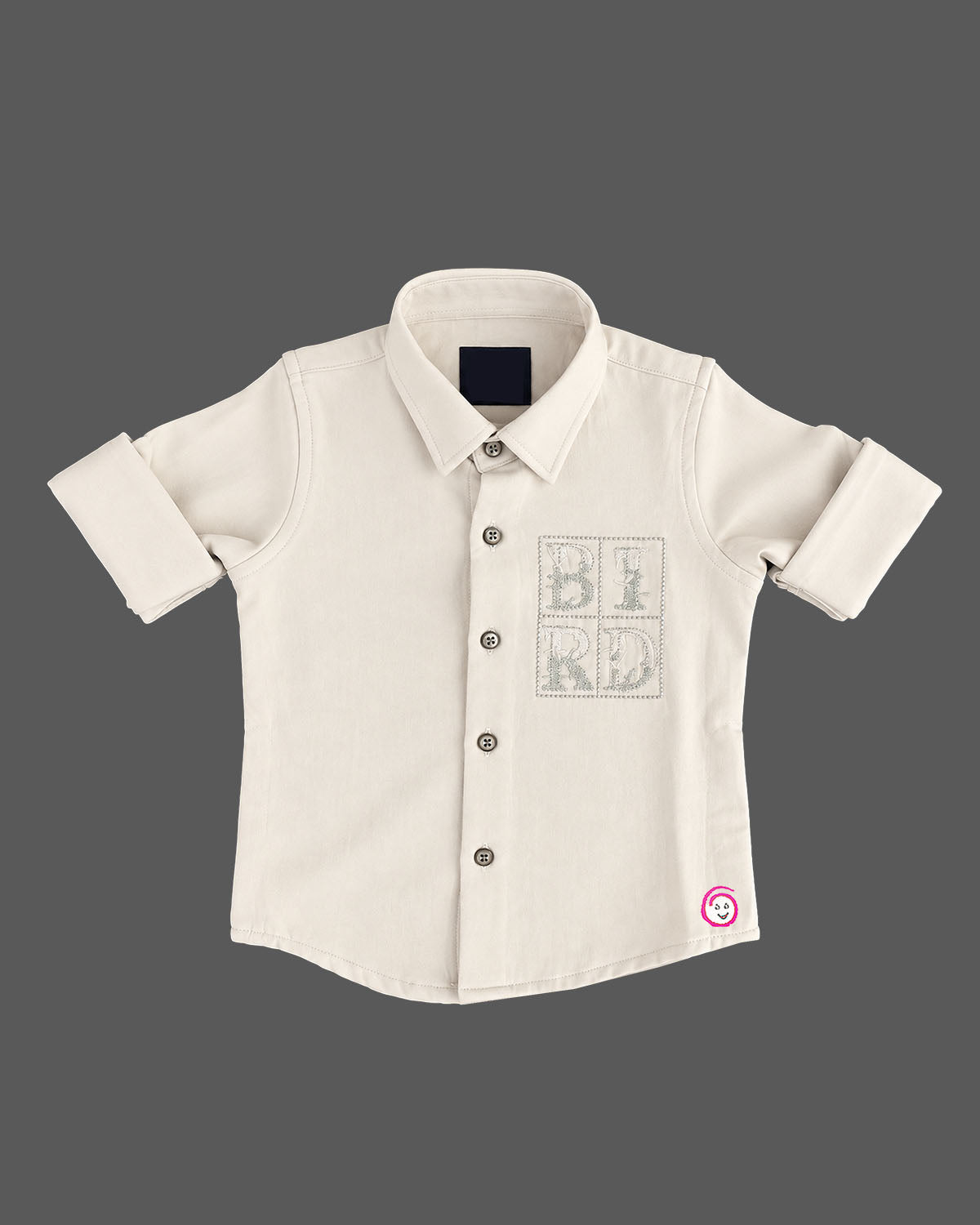 Collared button-down shirt with chest pocket embellishment featured in party wear for boys