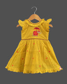 Girls frill sleeve with traditional frock  - Mustard