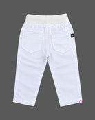 Toddler drawstring chino pant featuring a ribbed elastic waistband for boys styling.