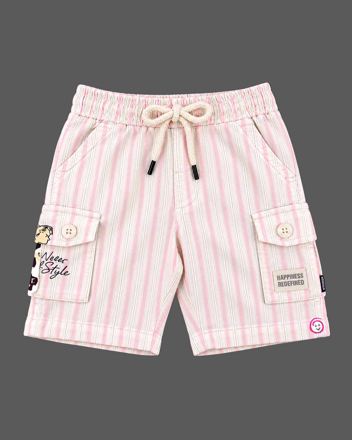 Kids shirt and shorts set designed as western wear for boys with button closure and utility pockets.