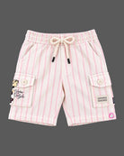 Kids shirt and shorts set designed as western wear for boys with button closure and utility pockets.