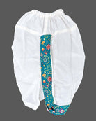 Full-length sleeve botanical printed kids dhoti kurta with mandarin collar and matching pleated dhoti pants
