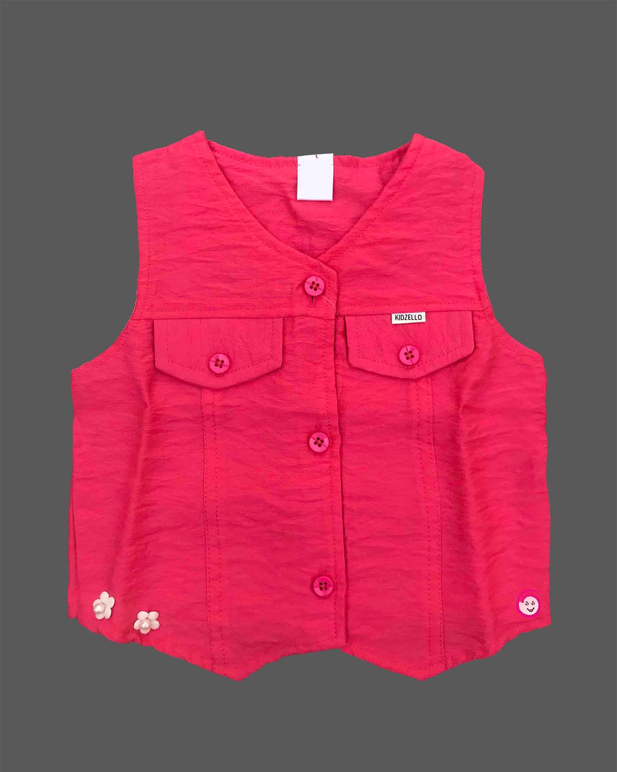 Bright pink toddler cotton vest and shorts set for birthday party