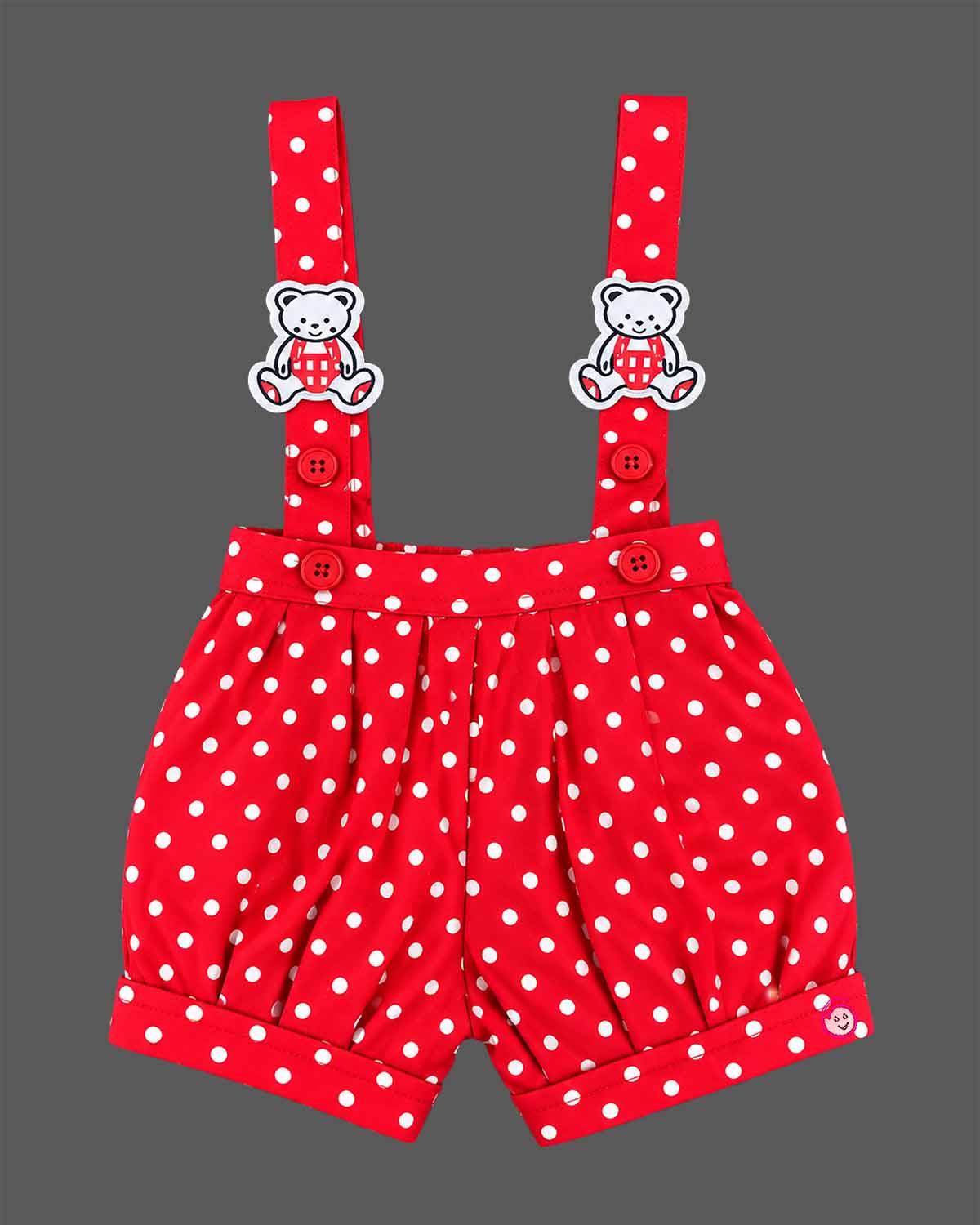 baby boy cotton dungaree set with bow tie and polka dots for birthday party