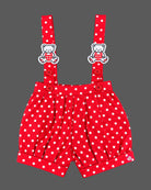 baby boy cotton dungaree set with bow tie and polka dots for birthday party