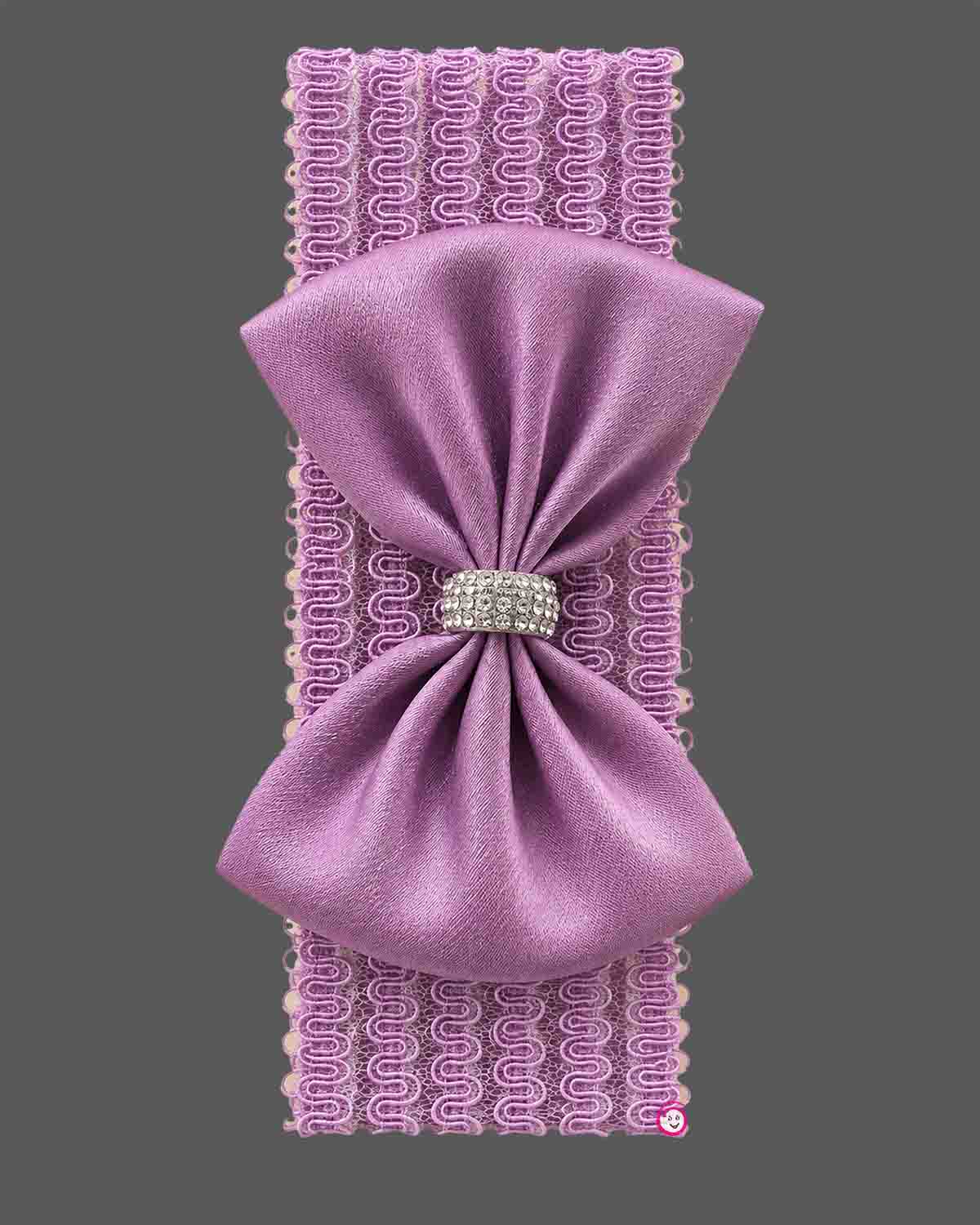 Baby girl satin party frock with oversized bow and crystal waist belt